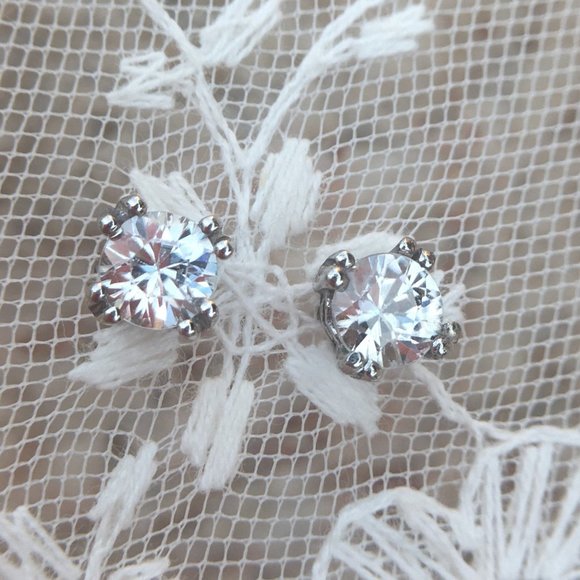 Cambodian Zircon Sterling Silver Earrings Natural Gemstones Studs - Picture 10 of 16